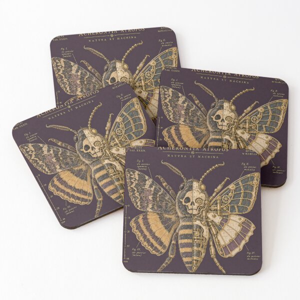 Item preview, Acherontia Atropos Death's-Head Hawkmoth Cyber Renaissance Entomological Plate designed and sold by DMarquiseArt.