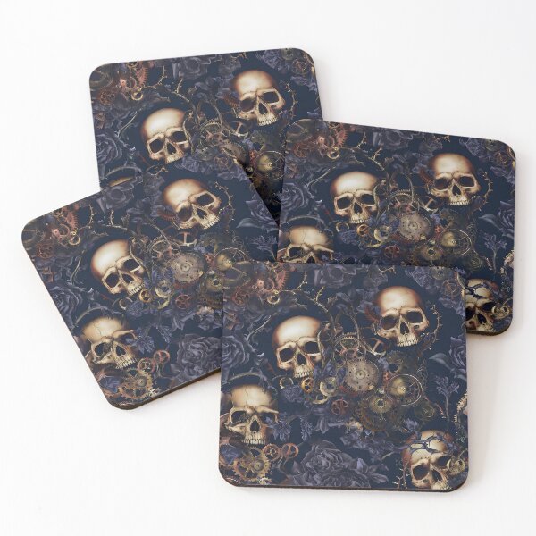 Item preview, Dark Gothic Skull & Crimson Roses Pattern 01 designed and sold by The Design Asset Station.