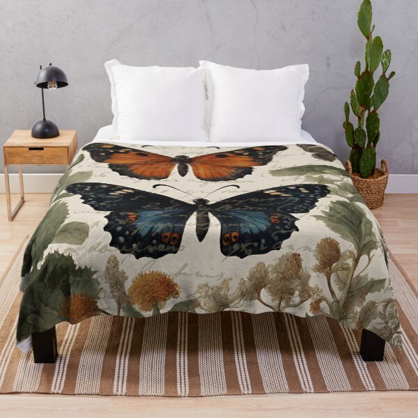 Item preview, French Country Cottagecore Vintage Botanical Wildflower Butterfly designed and sold by LEILA ART SPACE.