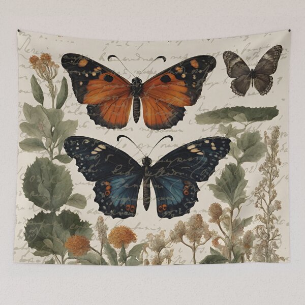 Item preview, French Country Cottagecore Vintage Botanical Wildflower Butterfly designed and sold by LEILA ART SPACE.