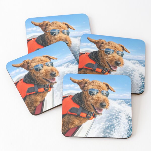 Item preview, Welsh Terrier Dog Enjoying a Boat Ride designed and sold by Maria Dryfhout.