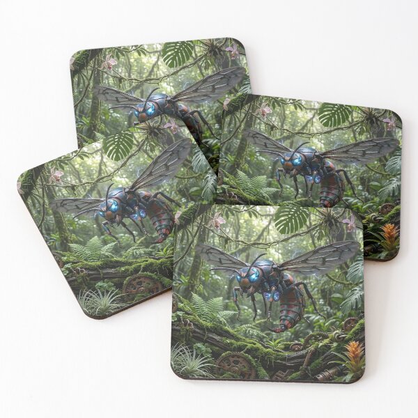 Item preview, Cybernetic Hornet Mechanical Wasp in Steampunk Jungle designed and sold by TeeBeeDesigns.