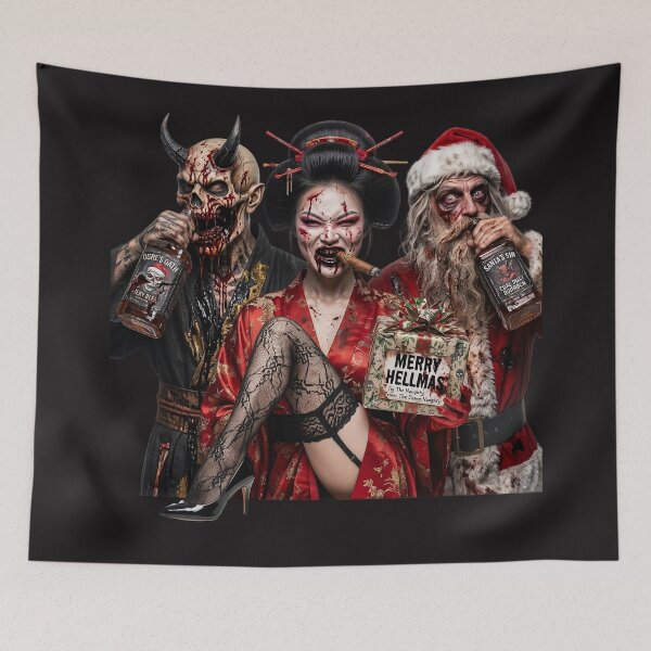 Item preview, Merry Hellmas Ogre Santa Kimono Trio designed and sold by Voodoo Store Paranormal Collections.