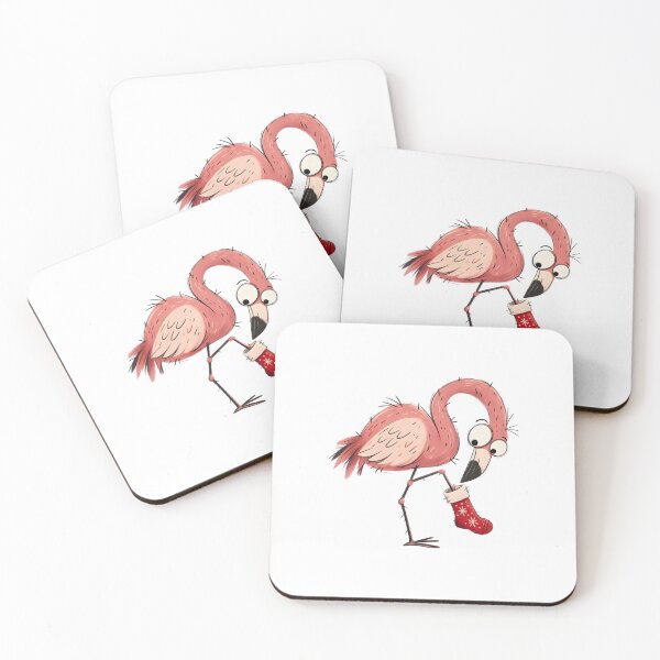 Item preview, Flamingo with a Christmas Stocking designed and sold by The-Art-of-D.