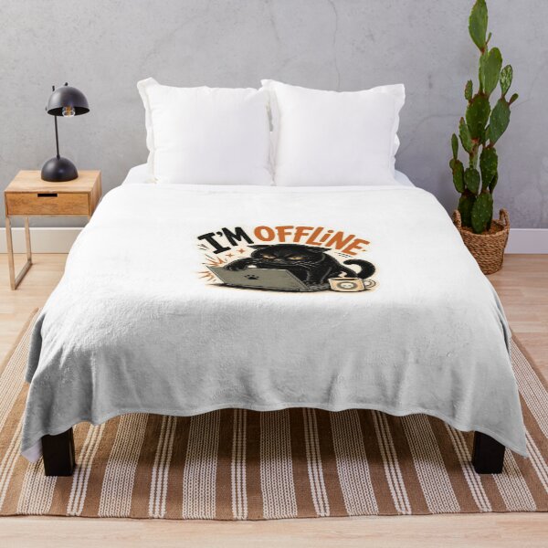 Item preview, Funny Black Cat I'm Offline Sticker designed and sold by Menna17.