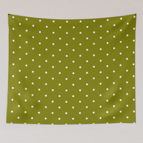 Item preview, polka dot pattern in olive green and white designed and sold by RishabhArts1.