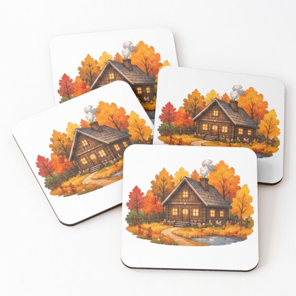 Item preview, Cozy Autumn Log Cabin in the Woods designed and sold by Rehnair.