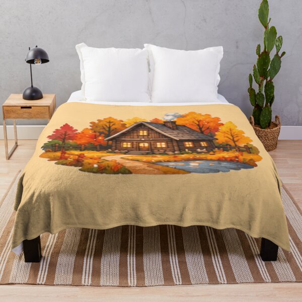 Item preview, Cozy Autumn Log Cabin in the Woods designed and sold by Rehnair.