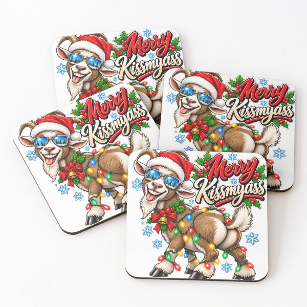Item preview, Merry Kissmyass Funny Christmas Goat Holiday designed and sold by DesignArtist.ia.