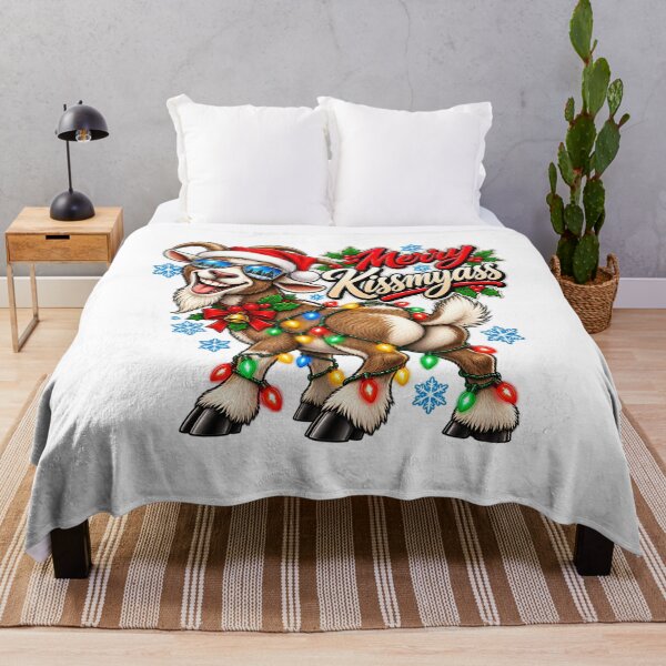 Item preview, Merry Kissmyass Funny Christmas Goat Holiday designed and sold by DesignArtist.ia.