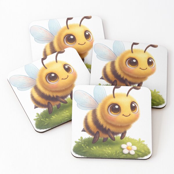 Item preview, Cute Fuzzy Honeybee on a Daisy Mound designed and sold by Thanat Studio.