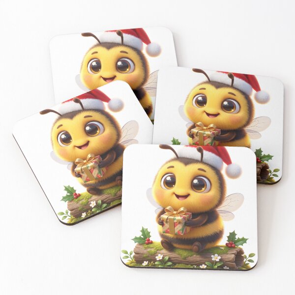Item preview, Cute Santa Bee with Christmas Gift designed and sold by Thanat Studio.