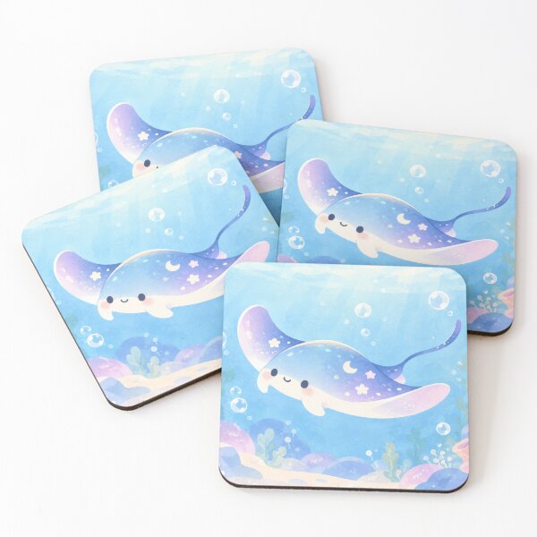 Item preview, Manta Ray With Crescent Moon and Pastel Stars designed and sold by AshiraCreations.