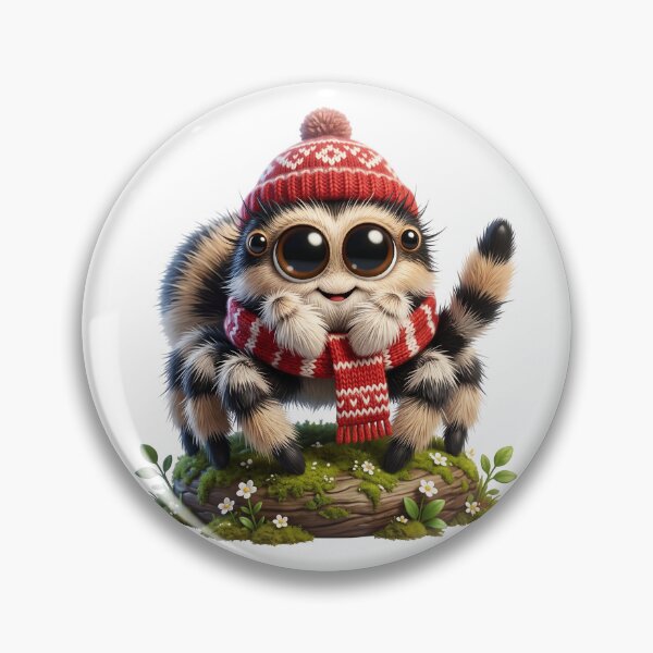 Item preview, Cozy Jumping Spider in a Winter Scarf designed and sold by Thanat Studio.