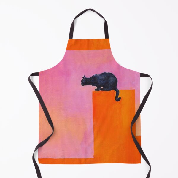 Item preview, Black cat on an orange wall, acrylic painting designed and sold by KarenKaspar.