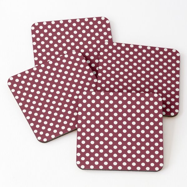 Item preview, White Polka Dot Pattern Burgundy Wine | Retro 50s White Polka Dots Dark Burgundy Wine | Minimalist Burgundy & White Polka Dot for Her Mom Bride Students designed and sold by VivaFy.