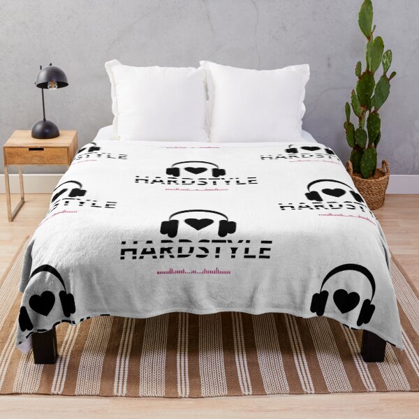 Item preview, LOVE HARDSTYLE MUSIC - Minimal Headphones and Heart, Black and white oversized Unisex Dj style designed and sold by Giobb-Artwork.