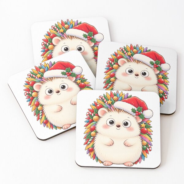 Item preview, Cute Christmas Hedgehog Santa Hat Holiday designed and sold by DesignArtist.ia.