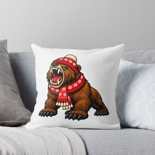 Item preview, Fierce Roaring Grizzly Bear Winter Christmas Hat designed and sold by ROARSOME DESiGNS.