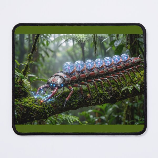 Item preview, Cybernetic Centipede Plasma Mech in Steampunk Rainforest designed and sold by TeeBeeDesigns.