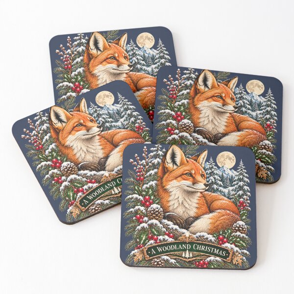 Item preview, Christmas Fox Vintage Woodland Winter Holly Wildlife Art designed and sold by CalmCapy Co.