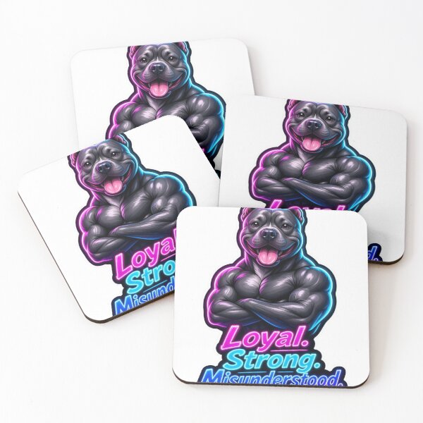 Item preview, Loyal Strong Misunderstood Pitbull Neon Art designed and sold by ExploreAura Studio.