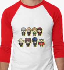 Camiseta ¾ bicolor para hombre P4 Cast Pixel Art