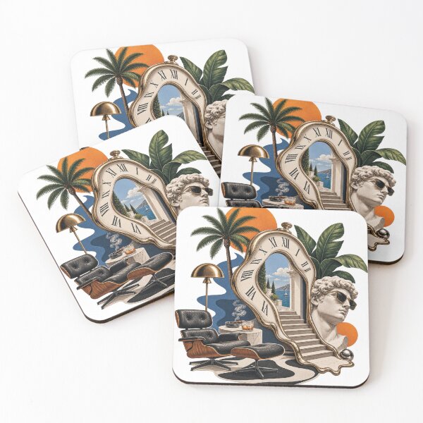 Item preview, Surreal Melting Clock Mediterranean Gate - Old Money Resort Art designed and sold by ADASUPPLYCO.