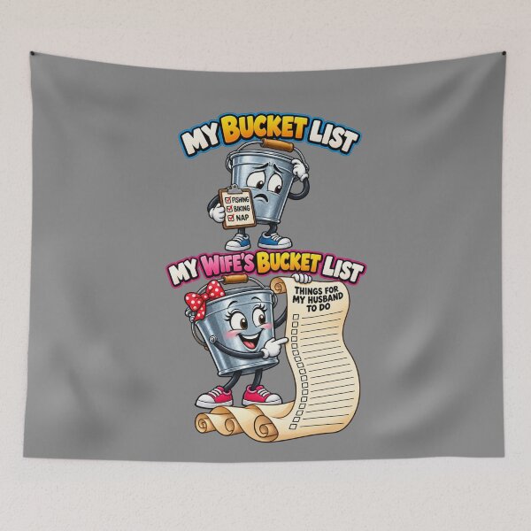 Item preview, My Bucket List vs My Wife’s Funny Marriage Cartoon designed and sold by BROHLine Studio.