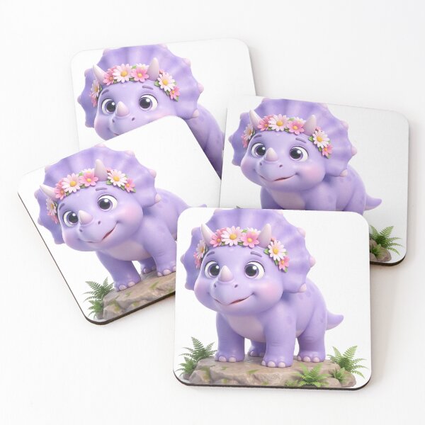 Item preview, Cute Triceratops with a Flower Crown designed and sold by Thanat Studio.