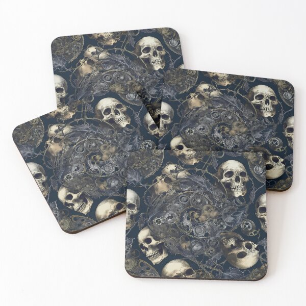 Item preview, Vintage Gothic Dark Botanical Skull Pattern 14 designed and sold by The Design Asset Station.