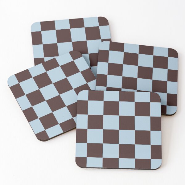 Item preview, Sky Blue and Brown Checkered Pattern designed and sold by The Innocent Ghost Project.