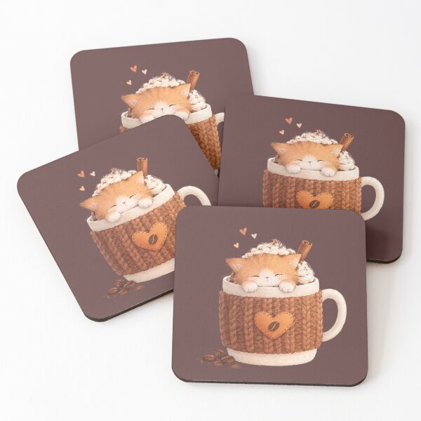 Item preview, Cozy Coffee Cat designed and sold by TheCatsCorner.