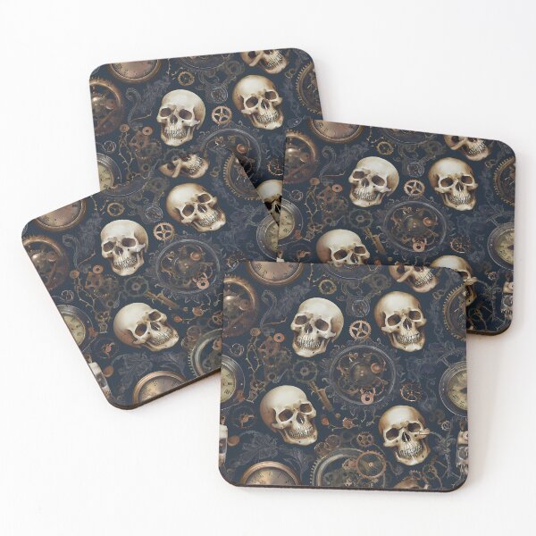 Item preview, Vintage Gothic Dark Botanical Skull Pattern 16 designed and sold by The Design Asset Station.