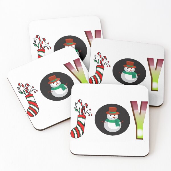 Item preview, Joy Christmas Snowman & Stocking Typography designed and sold by NAMASTHE WORLD.