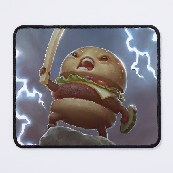 Item preview, Mighty Burger Warrior - Epic French Fry Sword Lightning Art designed and sold by NikoVerse Studio.