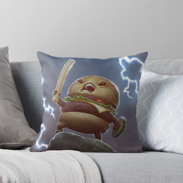Item preview, Mighty Burger Warrior - Epic French Fry Sword Lightning Art designed and sold by NikoVerse Studio.