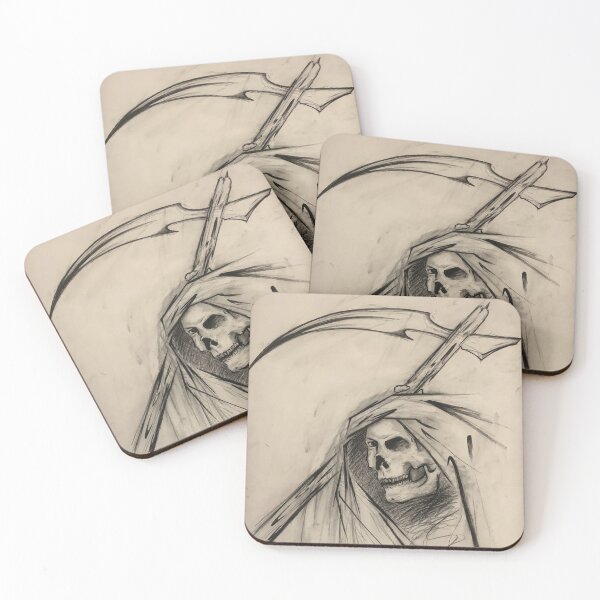 Item preview, Grim Reaper, charcoal drawing for Halloween designed and sold by GiSilver.