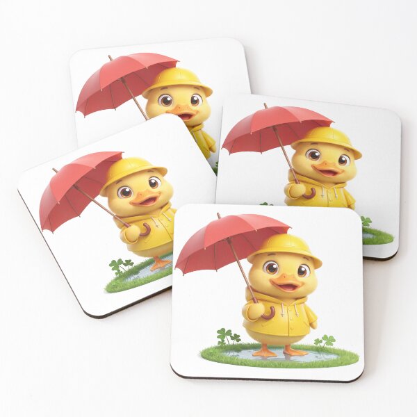 Item preview, Cute Duckling in a Yellow Raincoat designed and sold by Thanat Studio.
