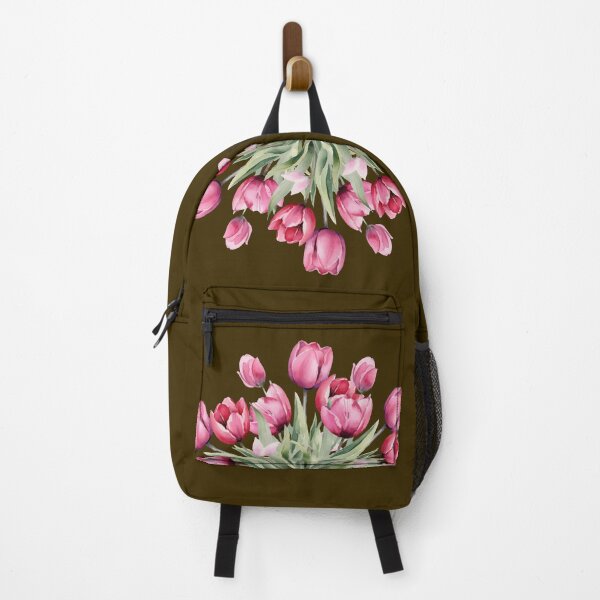 Item preview, Pink Tulip Bouquet Burnt Umber Seamless Pattern Art designed and sold by ​Jyoti Digital Artist.