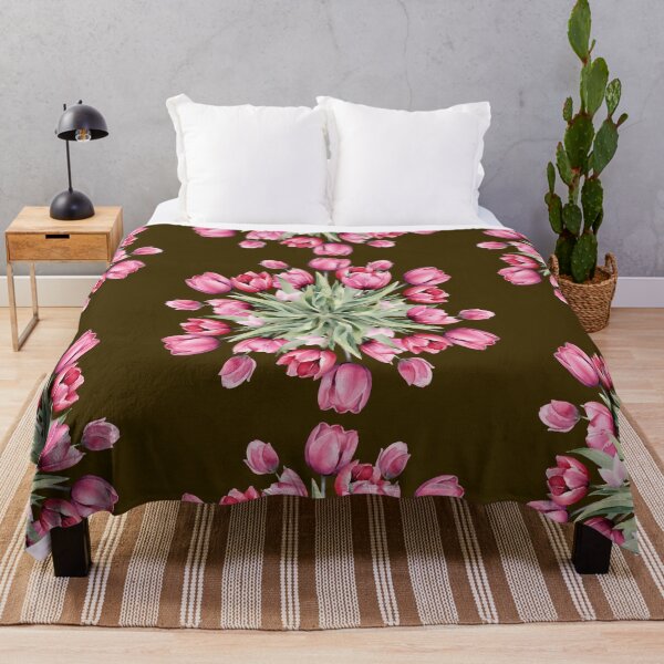 Item preview, Pink Tulip Bouquet Burnt Umber Seamless Pattern Art designed and sold by Jyoti Digital Artist.