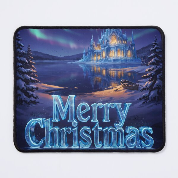Item preview, Northern Lights Merry Christmas Card Winter Ice Castle Aurora Borealis designed and sold by teeoro.