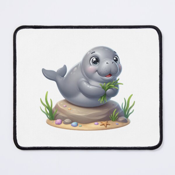 Item preview, Cute Baby Dugong with Seagrass designed and sold by Thanat Studio.
