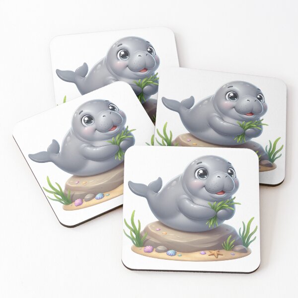 Item preview, Cute Baby Dugong with Seagrass designed and sold by Thanat Studio.