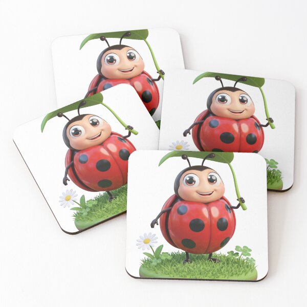 Item preview, Cute Ladybug with a Leaf Umbrella designed and sold by Thanat Studio.