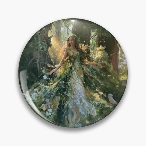 Item preview, A beautiful Dryad emerging gracefully from the trunk of an ancient oak tree within an enchanted forest bursting with life, Fantasy & Mythological Creatures designed and sold by CDC40.
