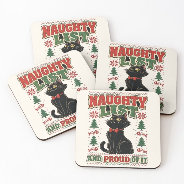 Item preview, Naughty List Black Cat Funny Ugly Christmas Sweater designed and sold by TTMittens.