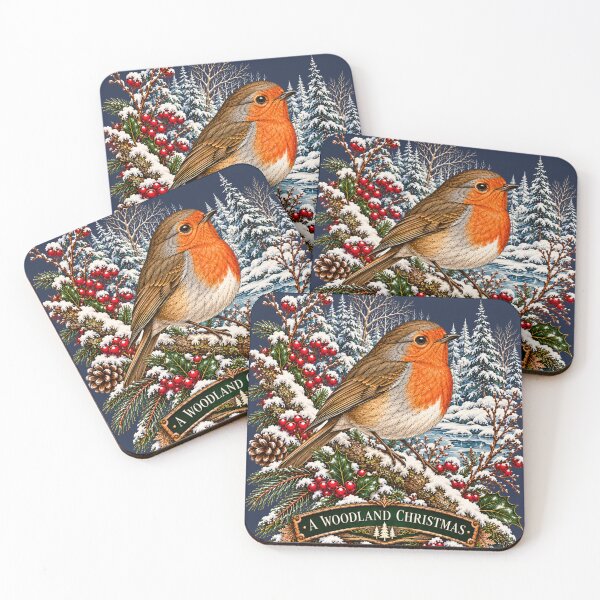 Item preview, European Robin Christmas Vintage Winter Bird designed and sold by CalmCapy Co.