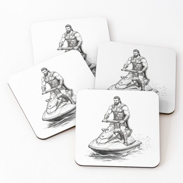 Item preview, Greek warrior on a personal watercraft designed and sold by MagelliShop.
