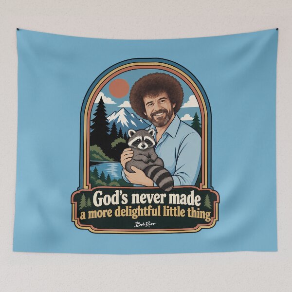 Item preview, Bob Ross Raccoon Lover Wildlife Nature Vintage Quote designed and sold by karamram.